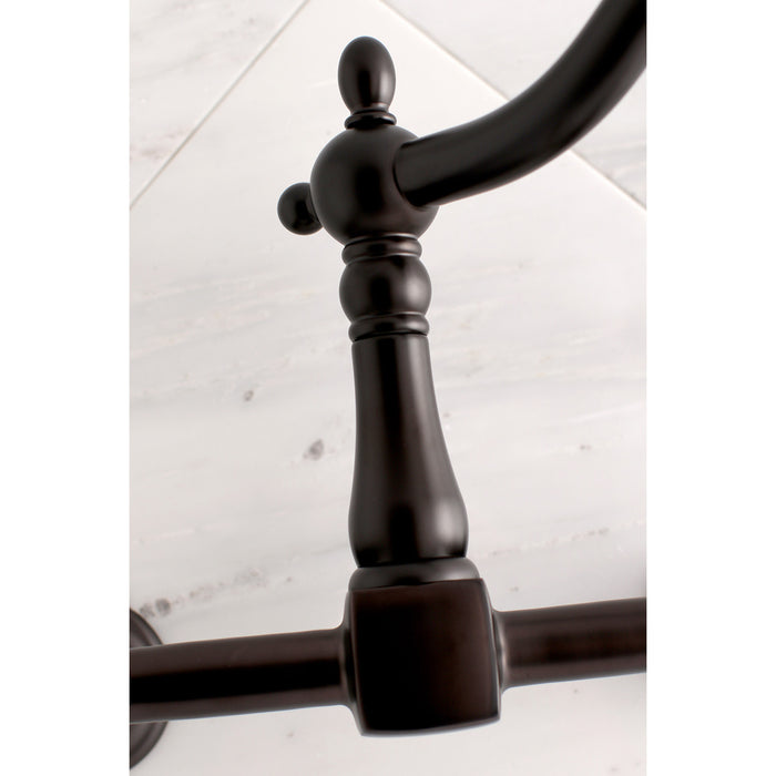 Heritage KS1265PL Two-Handle 2-Hole Wall Mount Kitchen Faucet, Oil Rubbed Bronze