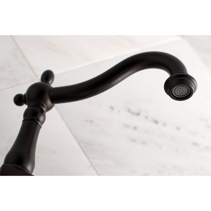 Heritage KS1265PL Two-Handle 2-Hole Wall Mount Kitchen Faucet, Oil Rubbed Bronze