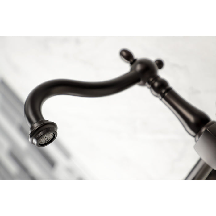 Heritage KS1265PL Two-Handle 2-Hole Wall Mount Kitchen Faucet, Oil Rubbed Bronze