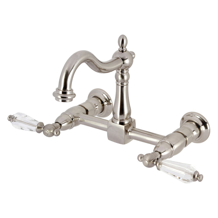 Willshire KS1268WLL Two-Handle 2-Hole Wall Mount Kitchen Faucet, Brushed Nickel