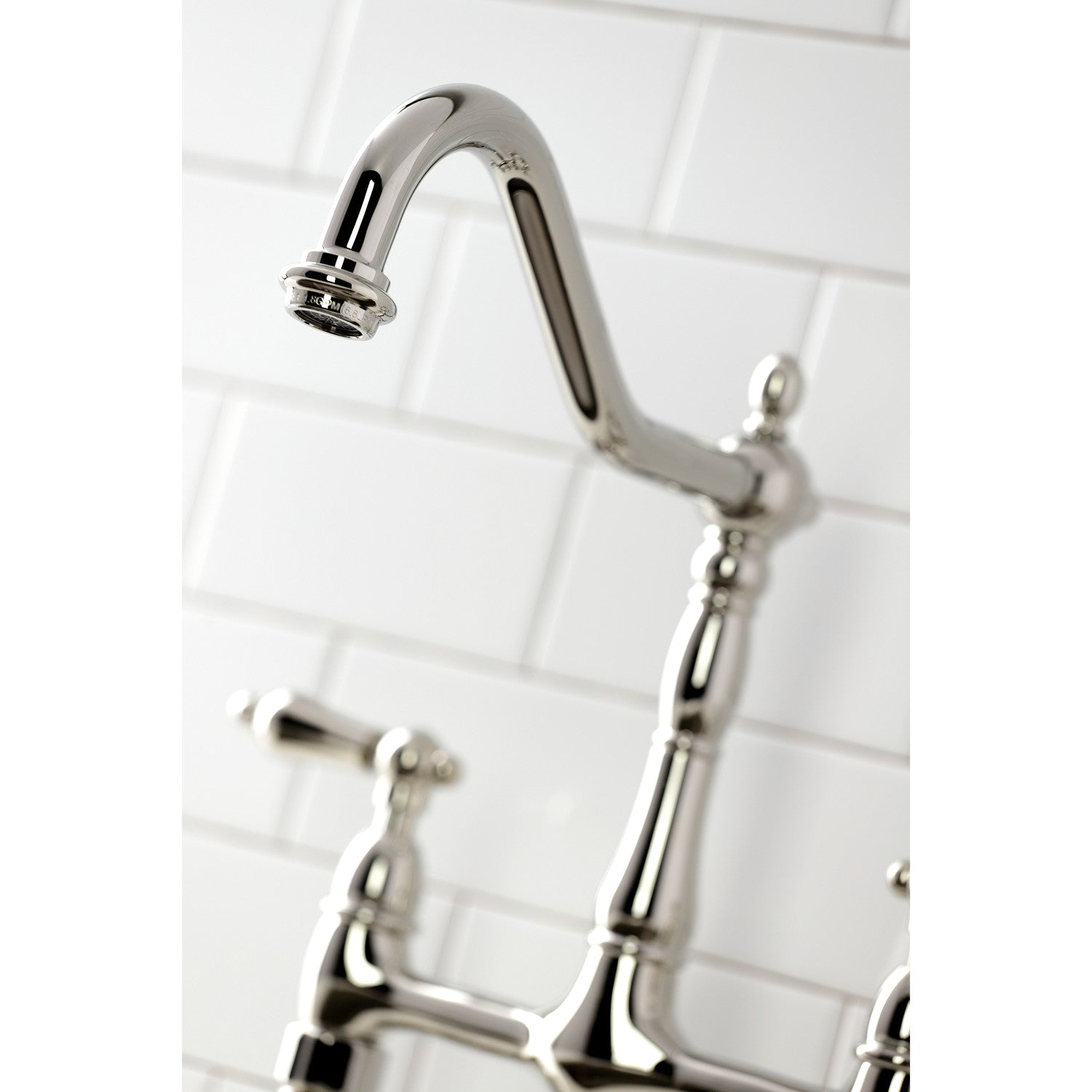 Kingston Brass KS1242ALBS Heritage Bridge Kitchen Faucet, Polished Brass,  13.88 x 8.5 x 8.13 - Touch On Kitchen Sink Faucets 