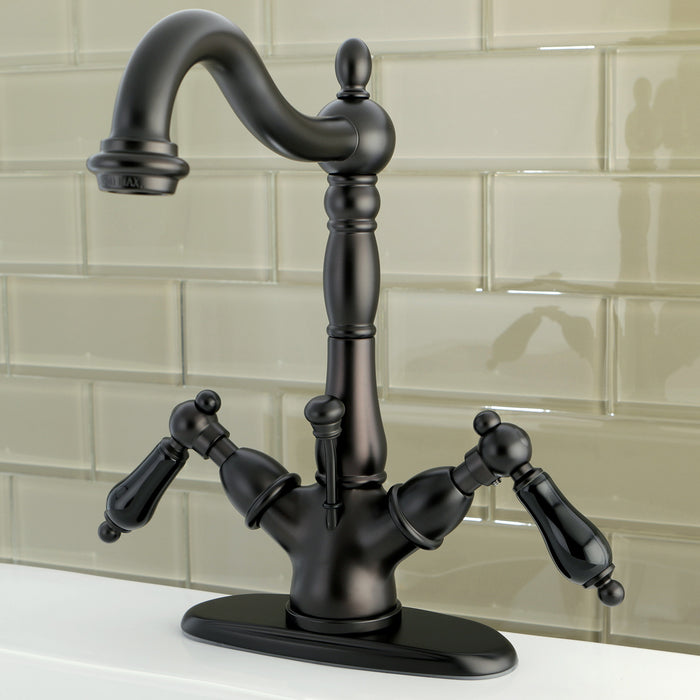 Duchess KS1435PKL Double-Handle 1-or-3 Hole Deck Mount 4-Inch Centerset Bathroom Faucet with Brass Pop-Up, Oil Rubbed Bronze