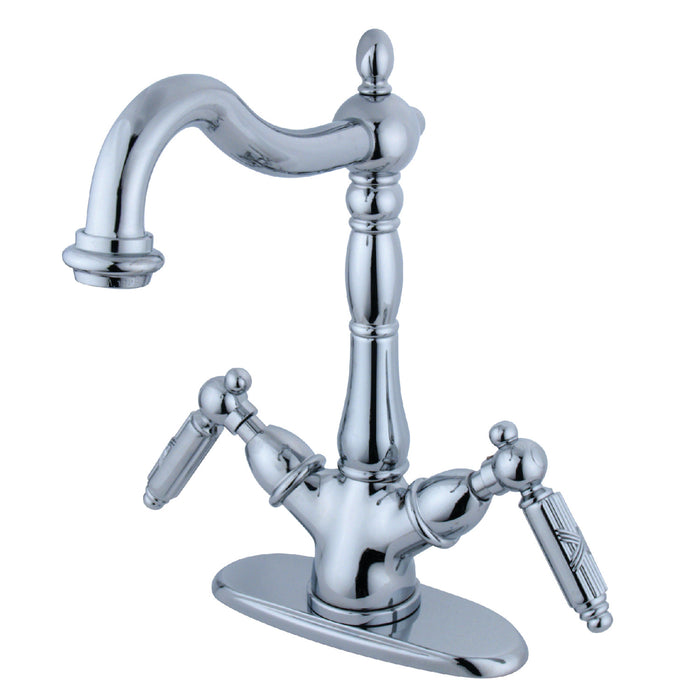 Heritage KS1491GL Two-Handle 1-or-3 Hole Deck Mount Vessel Faucet, Polished Chrome