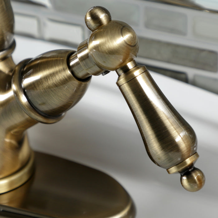 Heritage KS1493AL Two-Handle 1-or-3 Hole Deck Mount Vessel Faucet, Antique Brass