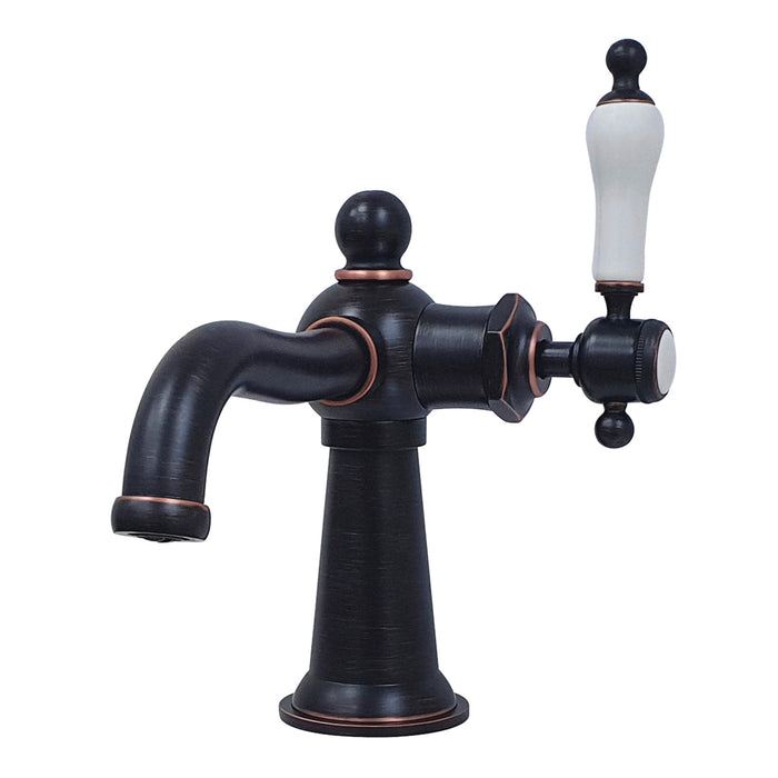 Nautical KS154KLNB One-Handle 1-Hole Bathroom Faucet with Push Pop-Up Drain, Naples Bronze