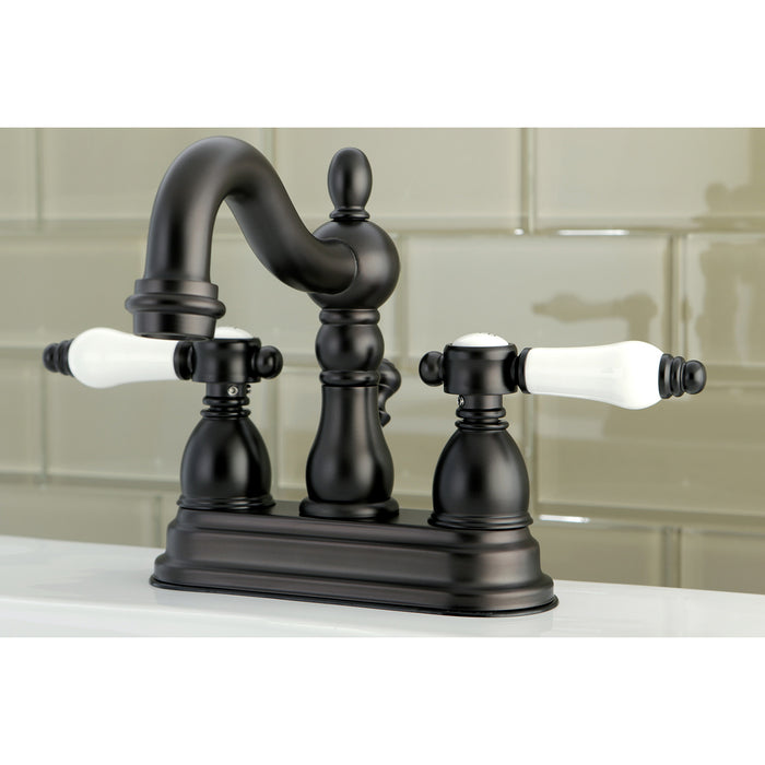 Bel-Air KS1605BPL Double-Handle 3-Hole Deck Mount 4-Inch Centerset Bathroom Faucet with Brass Pop-Up, Oil Rubbed Bronze