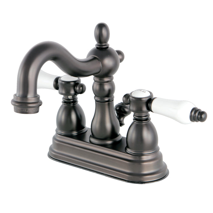 Bel-Air KS1605BPL Double-Handle 3-Hole Deck Mount 4-Inch Centerset Bathroom Faucet with Brass Pop-Up, Oil Rubbed Bronze