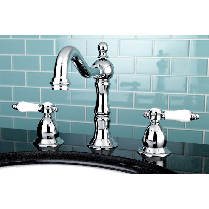 Bel-Air KS1971BPL Two-Handle 3-Hole Deck Mount Widespread Bathroom Faucet with Brass Pop-Up Drain, Polished Chrome