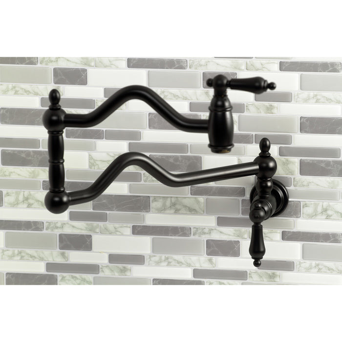 Heritage KS2100AL Two-Handle Pot Filler, Matte Black