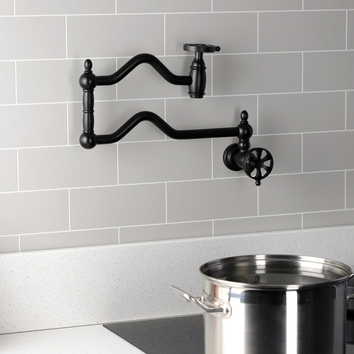 Belknap KS2100RX Two-Handle Pot Filler, Matte Black