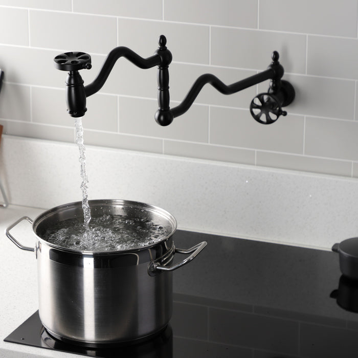 Belknap KS2100RX Two-Handle Pot Filler, Matte Black