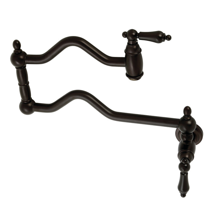 Heritage KS2105AL Two-Handle Pot Filler, Oil Rubbed Bronze