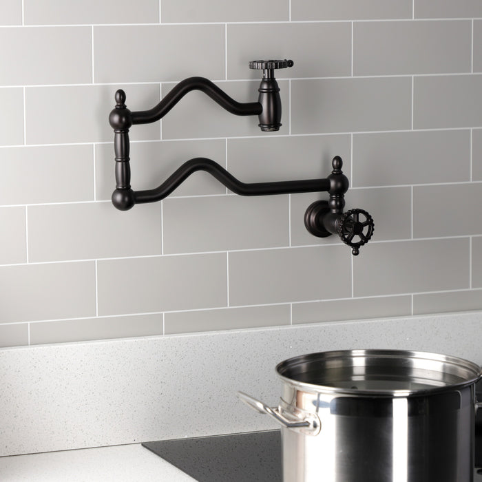 Fuller KS2105CG Two-Handle Pot Filler, Oil Rubbed Bronze