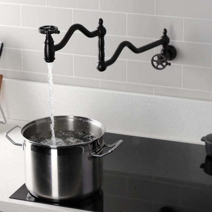 Fuller KS2105CG Two-Handle Pot Filler, Oil Rubbed Bronze