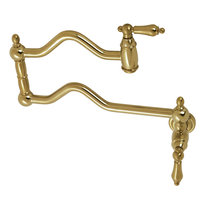 Heritage KS2107AL Two-Handle Pot Filler, Brushed Brass