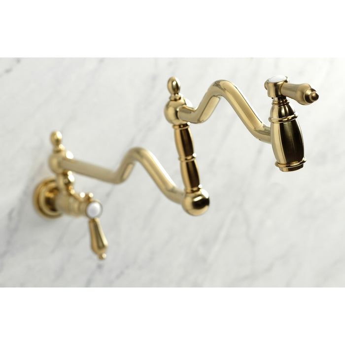 Heirloom KS2107BAL Two-Handle Pot Filler, Brushed Brass