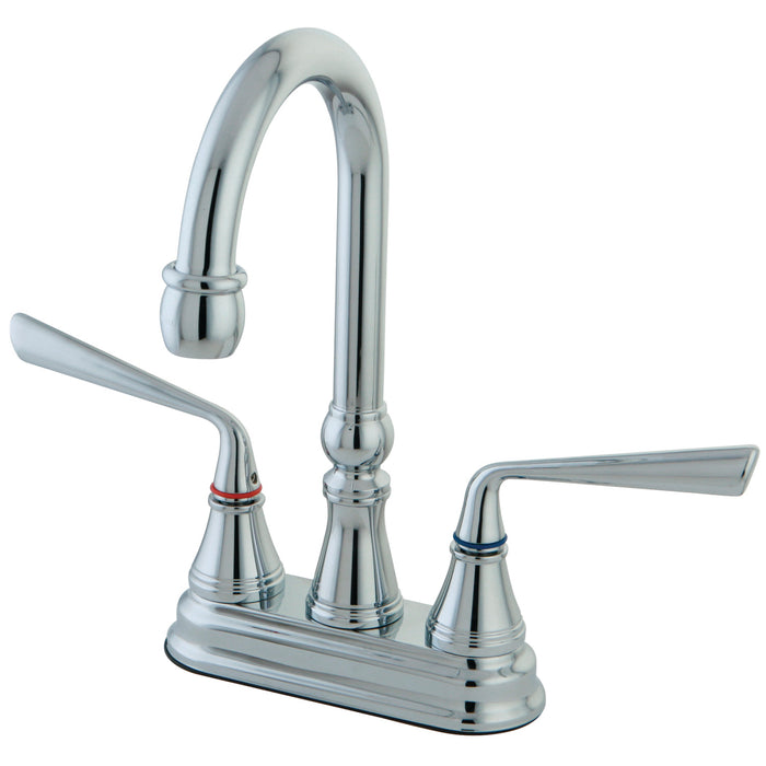 Silver Sage KS2491ZL Two-Handle 2-Hole Deck Mount Bar Faucet, Polished Chrome