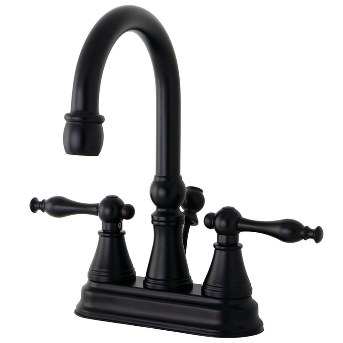 Naples KS2615NL Double-Handle 3-Hole Deck Mount 4-Inch Centerset Bathroom Faucet with Brass Pop-Up, Oil Rubbed Bronze