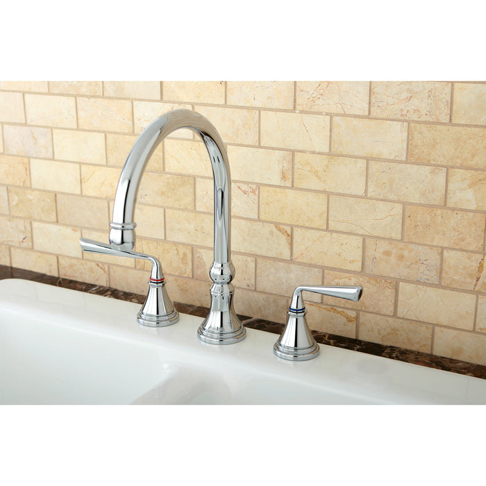 Silver Sage KS2791ZLLS Two-Handle 3-Hole Deck Mount Widespread Kitchen Faucet, Polished Chrome