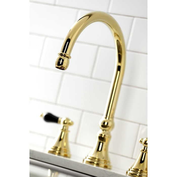 Duchess KS2792PKLBS Widespread Kitchen Faucet with Brass Sprayer, Polished Brass