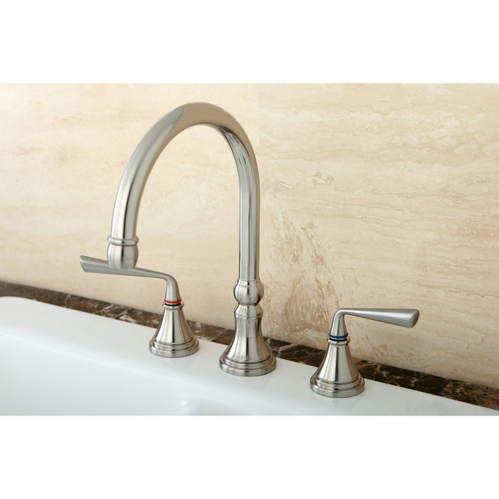 Silver Sage KS2798ZLLS Two-Handle 3-Hole Deck Mount Widespread Kitchen Faucet, Brushed Nickel