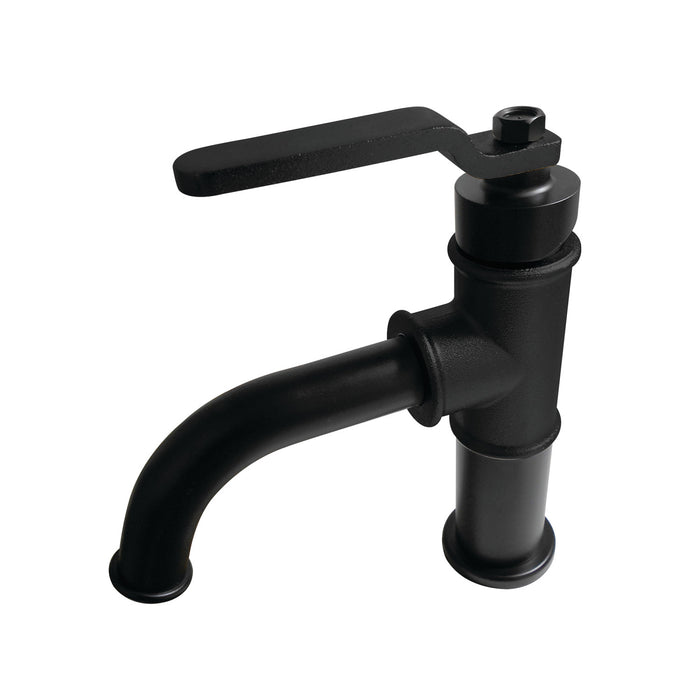 Whitaker KS2820KL One-Handle 1-Hole Bathroom Faucet with Push Pop-Up Drain, Matte Black