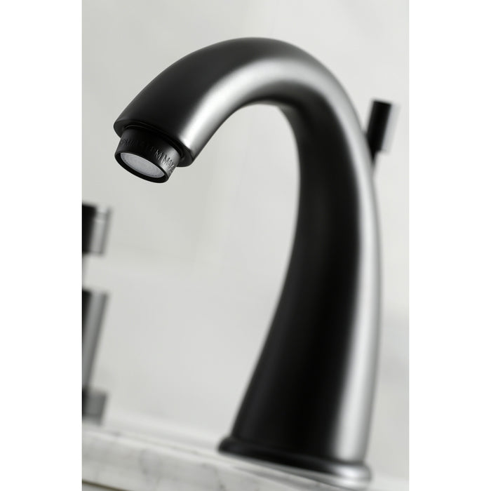 Concord KS2960DL Two-Handle 3-Hole Deck Mount Widespread Bathroom Faucet with Brass Pop-Up Drain, Matte Black