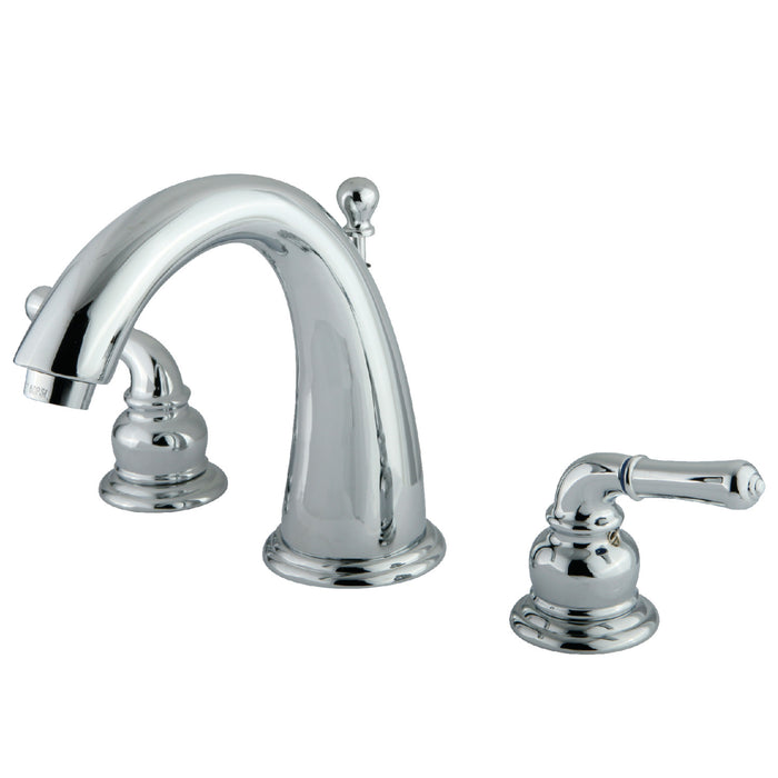 Naples KS2961 Two-Handle 3-Hole Deck Mount Widespread Bathroom Faucet with Brass Pop-Up Drain, Polished Chrome