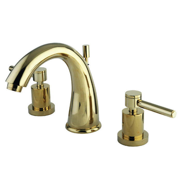 Concord KS2962DL Two-Handle 3-Hole Deck Mount Widespread Bathroom Faucet with Brass Pop-Up Drain, Polished Brass