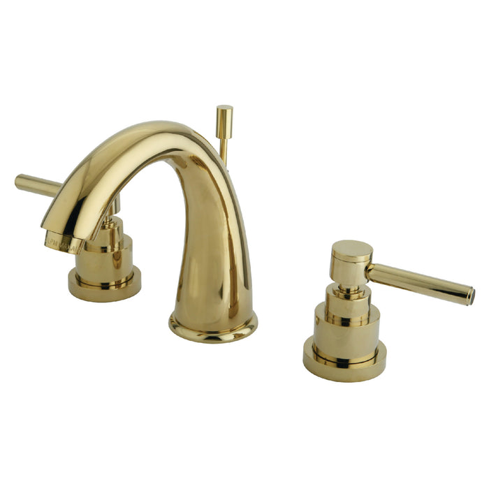 Elinvar KS2962EL Two-Handle 3-Hole Deck Mount Widespread Bathroom Faucet with Brass Pop-Up Drain, Polished Brass