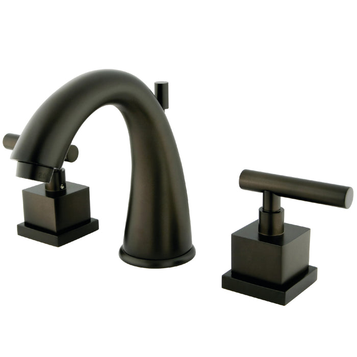 Claremont KS2965CQL Two-Handle 3-Hole Deck Mount Widespread Bathroom Faucet with Brass Pop-Up Drain, Oil Rubbed Bronze