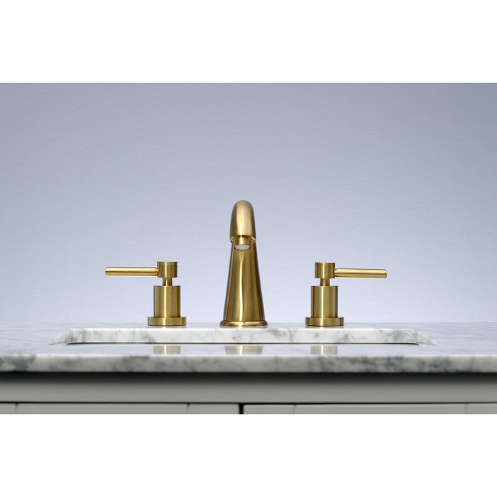 Concord KS2967DL Two-Handle 3-Hole Deck Mount Widespread Bathroom Faucet with Brass Pop-Up Drain, Brushed Brass