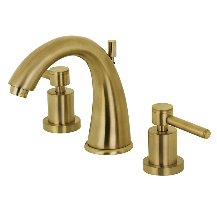 Concord KS2967DL Two-Handle 3-Hole Deck Mount Widespread Bathroom Faucet with Brass Pop-Up Drain, Brushed Brass