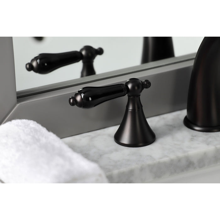 Duchess KS2975PKL Two-Handle 3-Hole Deck Mount Widespread Bathroom Faucet with Brass Pop-Up Drain, Oil Rubbed Bronze