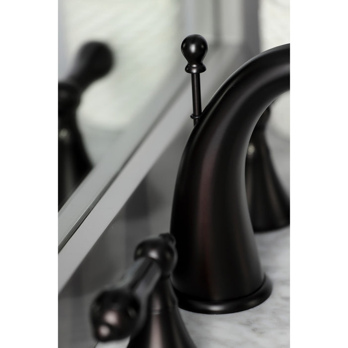 Duchess KS2975PKL Two-Handle 3-Hole Deck Mount Widespread Bathroom Faucet with Brass Pop-Up Drain, Oil Rubbed Bronze