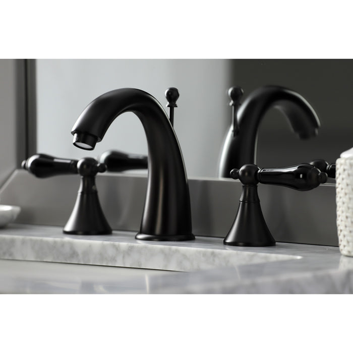 Duchess KS2975PKL Two-Handle 3-Hole Deck Mount Widespread Bathroom Faucet with Brass Pop-Up Drain, Oil Rubbed Bronze