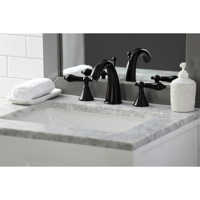 Duchess KS2975PKL Two-Handle 3-Hole Deck Mount Widespread Bathroom Faucet with Brass Pop-Up Drain, Oil Rubbed Bronze