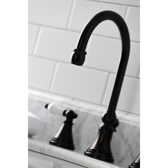 Governor KS2985PL Two-Handle 3-Hole Deck Mount Widespread Bathroom Faucet with Brass Pop-Up Drain, Oil Rubbed Bronze