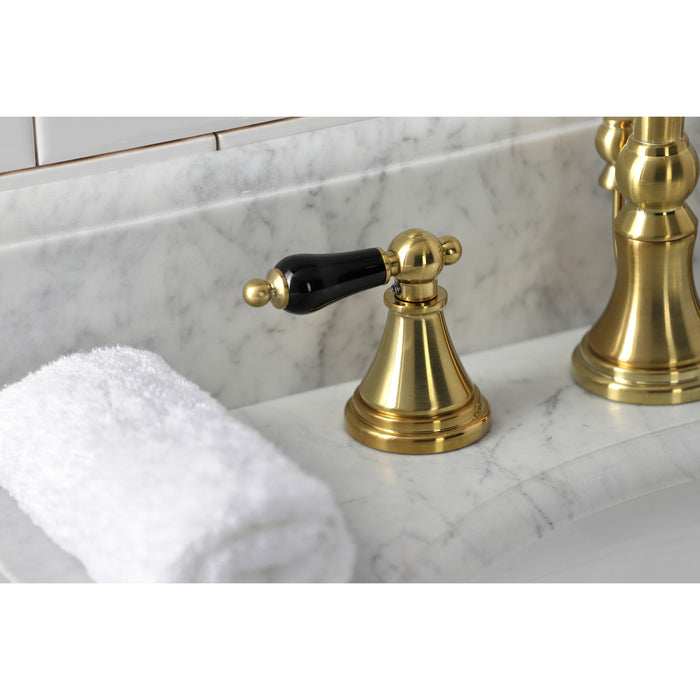 Duchess KS2987PKL Two-Handle 3-Hole Deck Mount Widespread Bathroom Faucet with Brass Pop-Up Drain, Brushed Brass