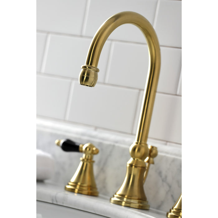 Duchess KS2987PKL Two-Handle 3-Hole Deck Mount Widespread Bathroom Faucet with Brass Pop-Up Drain, Brushed Brass