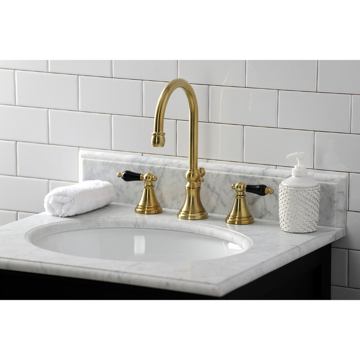 Duchess KS2987PKL Two-Handle 3-Hole Deck Mount Widespread Bathroom Faucet with Brass Pop-Up Drain, Brushed Brass