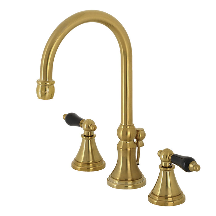 Duchess KS2987PKL Two-Handle 3-Hole Deck Mount Widespread Bathroom Faucet with Brass Pop-Up Drain, Brushed Brass