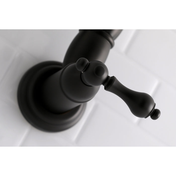 Restoration KS3100AL Two-Handle 1-Hole Wall Mount Pot Filler, Matte Black