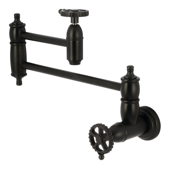 Fuller KS3100CG Two-Handle Wall Mount Pot Filler, Matte Black