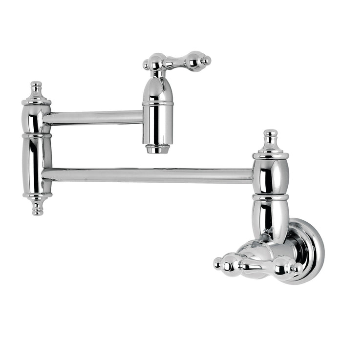 Restoration KS3101AL Two-Handle 1-Hole Wall Mount Pot Filler, Polished Chrome