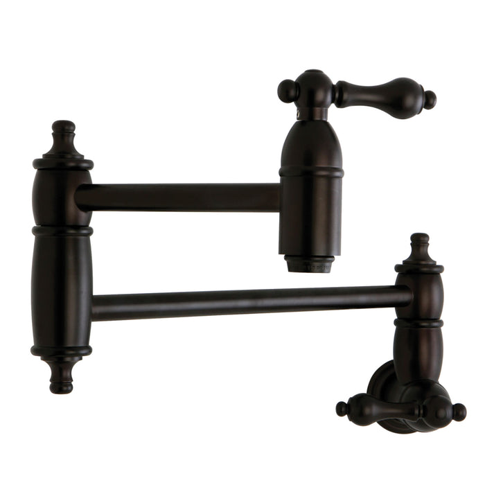 Restoration KS3105AL Two-Handle 1-Hole Wall Mount Pot Filler, Oil Rubbed Bronze