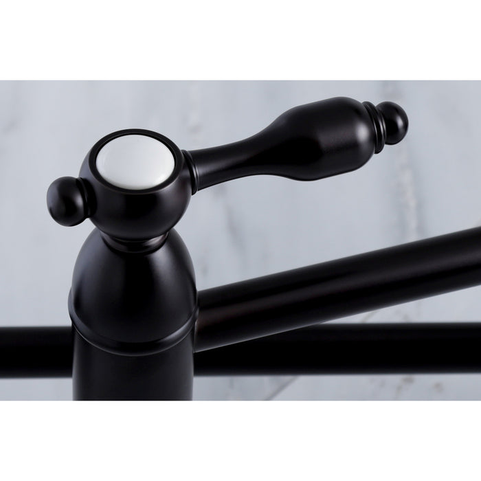 Tudor KS3105TAL Two-Handle 1-Hole Wall Mount Pot Filler, Oil Rubbed Bronze