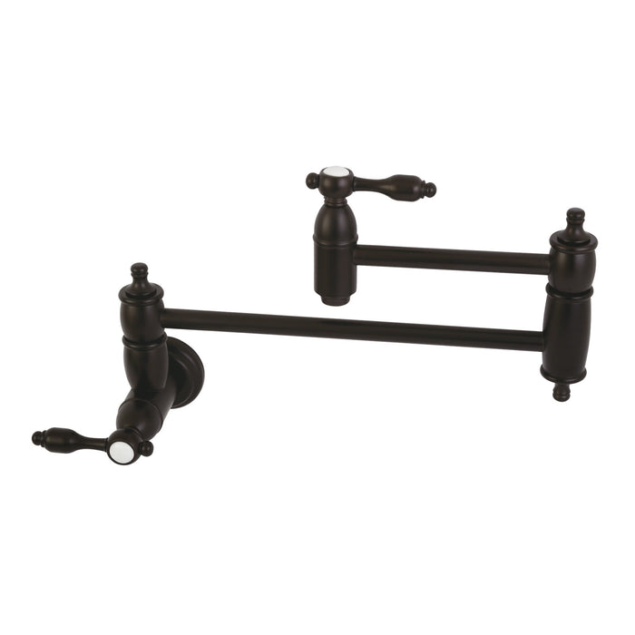 Tudor KS3105TAL Two-Handle 1-Hole Wall Mount Pot Filler, Oil Rubbed Bronze