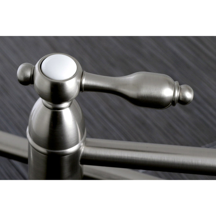 Tudor KS3108TAL Two-Handle 1-Hole Wall Mount Pot Filler, Brushed Nickel