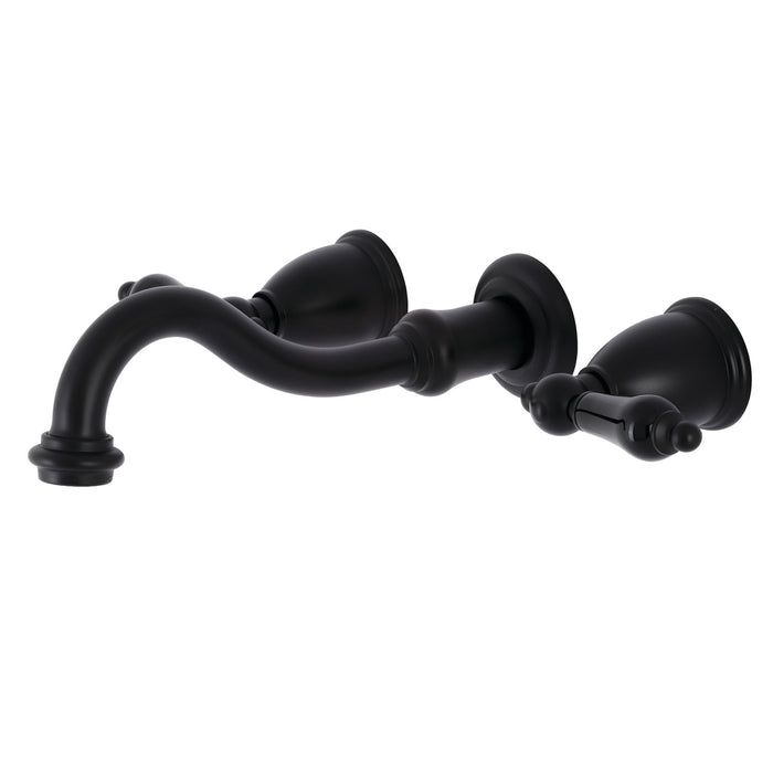 Duchess KS3120PKL Double-Handle 3-Hole Wall Mount Bathroom Faucet, Matte Black